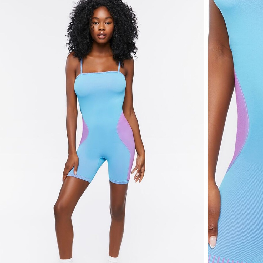 Seamless Colorblock Cami Romper
